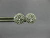 ESTATE .53CT DIAMOND 18KT WHITE GOLD 3D 7MM CLUSTER ROUND HALO STUD EARRINGS