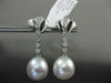 ESTATE LARGE .24CT DIAMOND 14K WHITE GOLD SOUTH SEA PEARL FLOWER ETOILE EARRINGS
