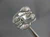 ESTATE LARGE .38CT DIAMOND 18KT WHITE GOLD 3D MULTI ROW PAVE OVAL ROPE FUN RING