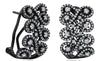 WIDE 1.3CT DIAMOND 14K BLACK GOLD MULTI INFINITY FLORAL CLIP ON HANGING EARRINGS