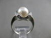 ESTATE DIAMOND 8.5MM SOUTH SEA PEARL 18K WHITE GOLD HEART COCKTAIL RING 12M 6545