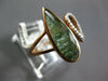 .09CT DIAMOND & AAA GREEN QUARTZ 14KT ROSE GOLD 3D PEAR SHAPE CRISS CROSS RING