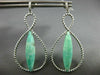 LARGE 9.58CT DIAMOND & GREEN AMETHYST 14KT WHITE GOLD INFINITY HANGING EARRINGS
