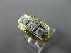ANTIQUE .45CT DIAMOND 14KT WHITE & YELLOW GOLD 3 STONE FILIGREE LOVE RING #2114