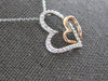 ESTATE .43CT DIAMOND 14KT WHITE & ROSE GOLD DOUBLE HEART LOVE FLOATING PENDANT