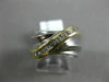 ESTATE LARGE .33CT DIAMOND 14KT WHITE & YELLOW GOLD 3D MULTI WAVE CHANNEL RING