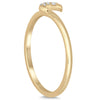 ESTATE .03CT DIAMOND 14KT YELLOW GOLD 3D CLASSIC 3 STONE CRESCENT MOON FUN RING