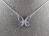 2.65CT DIAMOND & AAA BLUE TOPAZ 14KT WHITE GOLD MULTI SHAPE BUTTERFLY NECKLACE