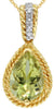 2.07CT DIAMOND & AAA LEMON QUARTZ 14KT YELLOW GOLD 3D PEAR SHAPE & ROUND PENDANT