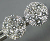 ESTATE 1.64CT DIAMOND 18KT WHITE GOLD 3D ROUND CLUSTER CLASSIC STUD EARRINGS