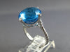 EXTRA LARGE 13.32CT DIAMOND & AAA BLUE TOPAZ 14KT WHITE GOLD 3D ROUND FUN RING