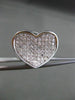 ESTATE LARGE 1.03CT DIAMOND 14KT WHITE GOLD 3D PAVE CURVED HEART LOVE EARRINGS