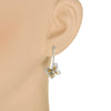 ESTATE .30CT DIAMOND 18KT 2 TONE GOLD 3D BUTTERFLY LEVERBACK HANGING EARRINGS