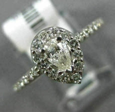 ESTATE .51CT ROUND & PEAR DIAMOND 14KT WHITE GOLD SEMI ETERNITY ENGAGEMENT RING