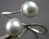 LARGE .51CT DIAMOND & AAA SOUTH SEA PEARL 18KT WHITE GOLD FLOWER BANGLE BRACELET