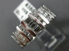 ESTATE WIDE 1.37CT DIAMOND 14K WHITE GOLD CLASSIC 3 ROW WEDDING ANNIVERSARY RING