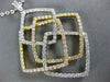 EXTRA LARGE 1.57CT DIAMOND 18KT 2 TONE GOLD MULTI SQUARE LOVE KNOT FUN PENDANT
