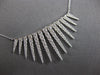 LARGE 1.60CT DIAMOND 18KT WHITE GOLD 3D MULTI BAR GRADUATING CROWN FUN NECKLACE