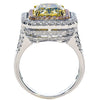 EXTRA LARGE 5.14CT WHITE PINK & FANCY YELLOW DIAMOND 18K GOLD 3D ENGAGEMENT RING