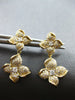 ESTATE .75CT DIAMOND 14KT YELLOW GOLD FLOWER 4 LEAF CLOVER STAR HANGING EARRINGS
