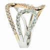 ESTATE LARGE .98CT DIAMOND 18KT WHITE & ROSE GOLD 3D SWIRL LOVE KNOT FUN RING