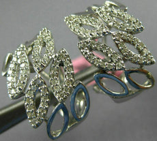 ESTATE WIDE .48CT DIAMOND 18KT WHITE GOLD MULTI LEAF UMBRELLA CLIP ON EARRINGS