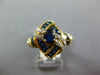 WIDE 2.66CT DIAMOND & AAA SAPPHIRE 18KT YELLOW GOLD OVAL TWO ROW SWIRL LOVE RING