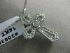 ANTIQUE .75CT DIAMOND 14K WHITE GOLD 3D FILIGREE MILGRAIN CROSS PENDANT #20835
