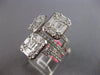 EXTRA LARGE 3.79CT DIAMOND 18K WHITE GOLD ROUND & BAGUETTE MULTI SQUARE FUN RING