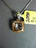 ANTIQUE .50CT DIAMOND 18KT WHITE & ROSE GOLD FLORAL SQUARE FLOATING PENDANT