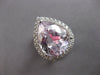 EXTRA LARGE 11.05CT DIAMOND & AAA KUNZITE 18K WHITE GOLD PEAR SHAPE & ROUND RING