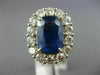 LARGE GIA 11.80CT DIAMOND & AAA SAPPHIRE PLATINUM PRINCESS DIANA ENGAGEMENT RING