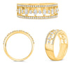 .52CT DIAMOND 14KT YELLOW GOLD ROUND & MARQUISE FLORAL WEDDING ANNIVERSARY RING