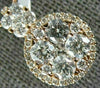 ESTATE LARGE 1.26CT DIAMOND 18KT ROSE GOLD CLASSIC CLUSTER CIRCULAR HALO PENDANT