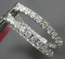 LARGE 3.92CT DIAMOND 18K WHITE GOLD 3D CLASSIC ROUND INSIDE OUT HANGING EARRINGS