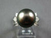 LARGE .65CT DIAMOND & AAA TAHITIAN PEARL PLATINUM ROUND & PEAR SHAPE LOVE RING
