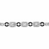 LARGE 3.44CT DIAMOND AAA ONYX 18KT WHITE GOLD SQUARE BY THE YARD TENNIS BRACELET