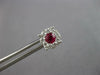 ESTATE .90CT DIAMOND & AAA RUBY 18KT WHITE GOLD 3D ROUND FLOWER STUD EARRINGS