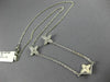 ESTATE .53CT DIAMOND & WHITE ENAMEL 18KT WHITE GOLD FLOWER BY THE YARD NECKLACE