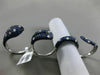 ESTATE LARGE 8.57CT DIAMOND BLUE SAPPHIRE 18K WHITE GOLD MULTI FINGER SNAKE RING