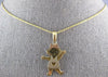 ESTATE 14K TRI COLOR GOLD 3D HANDCRAFTED BABY GIRL HEART FLOATING PENDANT #27423