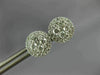 ESTATE LARGE .66CT DIAMOND 18K WHITE GOLD 3D CIRCULAR CLUSTER HALO STUD EARRINGS