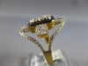 LARGE 1.23CT DIAMOND & ENAMEL 14KT YELLOW 3D GOLD ROUND CLUSTER SQUARE FUN RING