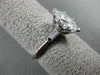ESTATE WIDE .95CT DIAMOND MARQUISE 14K WHITE GOLD 3 STONE ENGAGEMENT RING #22182
