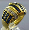 LARGE 3.62CT DIAMOND & AAA SAPPHIRE 18K YELLOW GOLD 3D ROUND & SQUARE CROWN RING