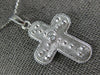 .07CT DIAMOND 14KT WHITE GOLD 3D SOLITAIRE MATTE AND SHINY CROSS PENDANT #27013