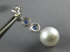 1.87CT DIAMOND & AAA SAPPHIRE & PEARL 18KT WHITE GOLD JOURNEY HANGING EARRINGS