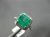 LARGE 2.59CT DIAMOND & AAA EMERALD 14KT WHITE GOLD SQUARE HALO ENGAGEMENT RING
