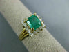 ESTATE 1.65CT DIAMOND & AAA EMERALD 18KT YELLOW GOLD SQUARE HALO ENGAGEMENT RING