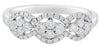 ESTATE .51CT DIAMOND 14KT WHITE GOLD 3D 3 FLOWER HALO LOVE RING